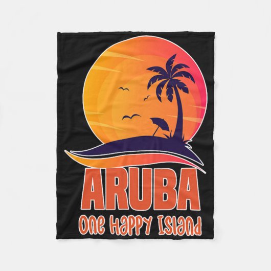 Aruba One Happy Island Beauful Sunset Beach Fleece Deken (Voorkant)