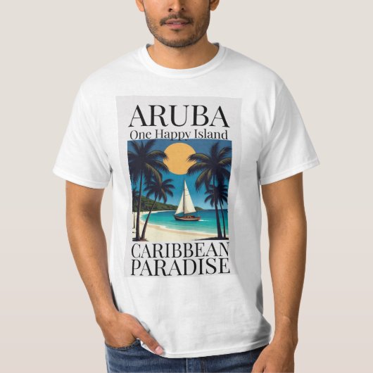 Aruba One Happy Island  T-shirt (Voorkant)