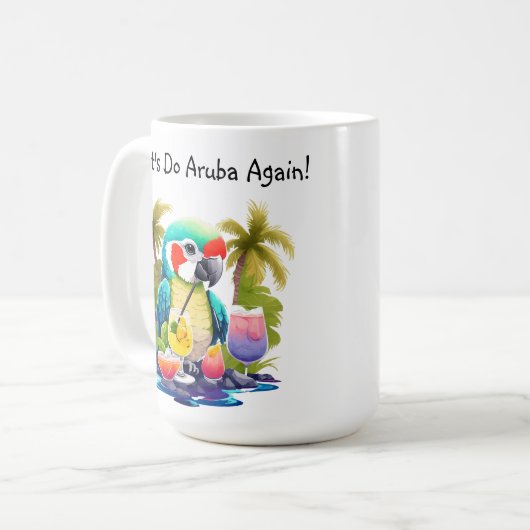 Aruba opnieuw Laten we praten mok (Voorkant links)