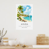 Aruba Oude Reisposter Ski National Park Poster (Keuken)