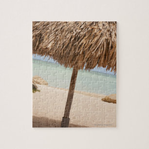 Aruba, palapa op het strand legpuzzel