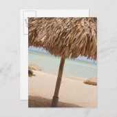 Aruba, palapa op strand briefkaart (Voorkant / Achterkant)