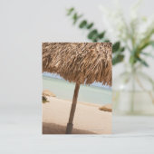 Aruba, palapa op strand briefkaart (Staand voorkant)