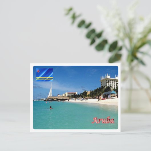 Aruba - Palm Beach - Briefkaart (Staand voorkant)