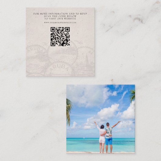 Aruba Passport Wedding QR Informatiekaartje (Voorkant / Achterkant)