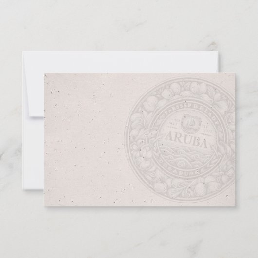 Aruba Passport Wedding RSVP Kaart (Achterkant)