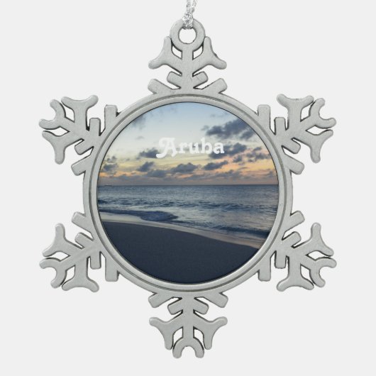 Aruba Perfection Tin Sneeuwvlok Ornament (Voorkant)