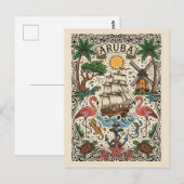 Aruba Reizen Briefkaart (Voorkant / Achterkant)