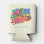 Aruba Retro Caribbean Island met Flamingo Blikjeskoeler (Achterkant)