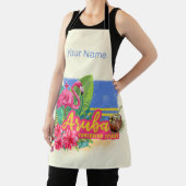 Aruba Retro Caribbean Island met Flamingo  Schort (Insitu)