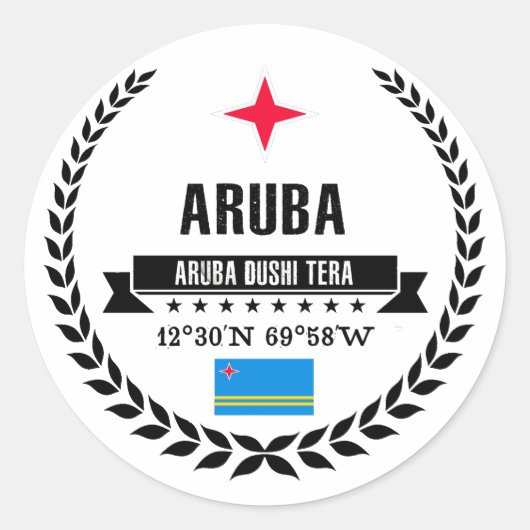 Aruba Ronde Sticker (Voorkant)