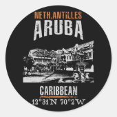 Aruba Ronde Sticker (Voorkant)