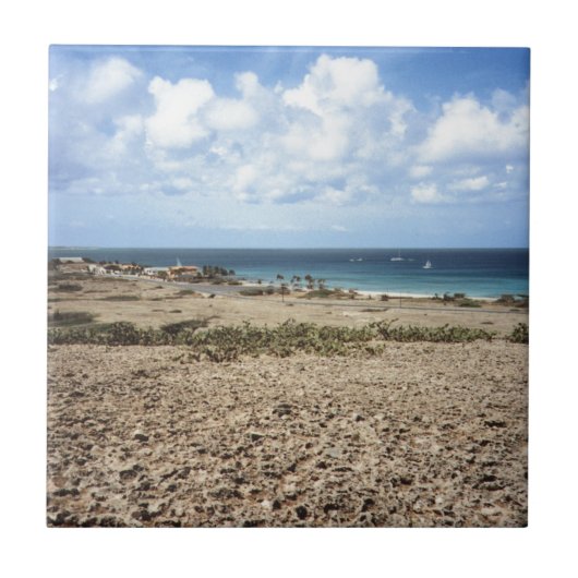 Aruba Rotsachtig Oceaangezicht Tegeltje (Voorkant)