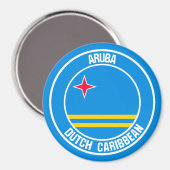 Aruba Round Emblem Magneet (Voorkant / Achterkant)
