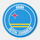 Aruba Round Emblem Magneet (Voorkant)
