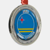 Aruba Round Emblem Metalen Ornament (Rechts)