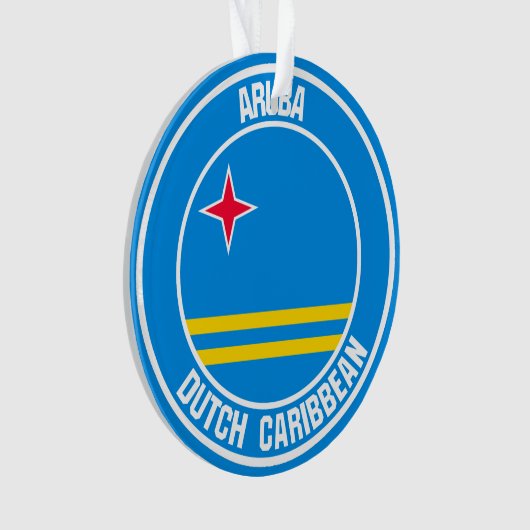 Aruba Round Emblem Ornament (voorkant)