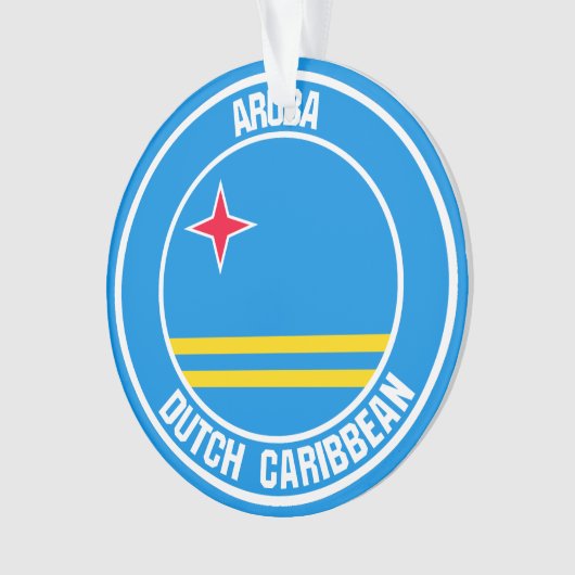 Aruba Round Emblem Ornament (voorkant)