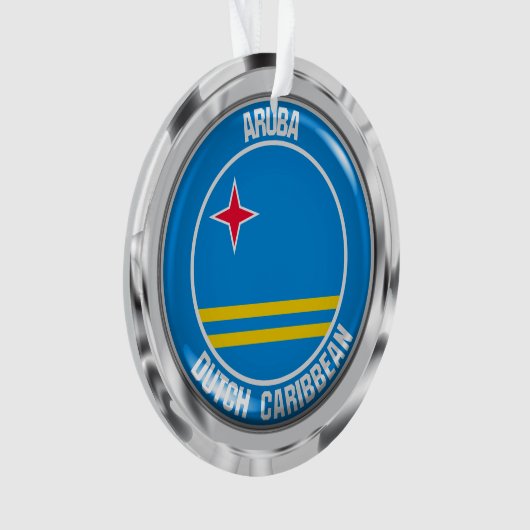 Aruba Round Emblem Ornament (voorkant)