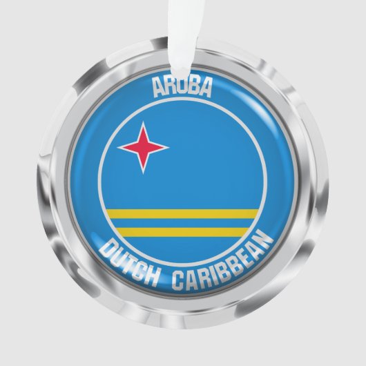 Aruba Round Emblem Ornament (voorkant)