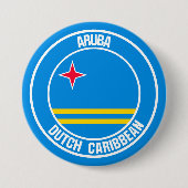 Aruba Round Emblem Ronde Button 7,6 Cm (Voorkant)