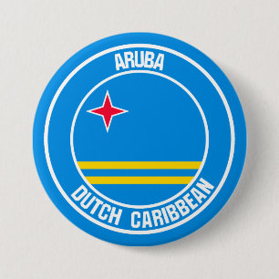 Aruba Round Emblem Ronde Button 7,6 Cm
