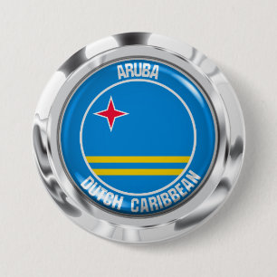 Aruba Round Emblem Ronde Button 7,6 Cm