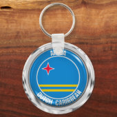 Aruba Round Emblem Sleutelhanger (Voorkant)