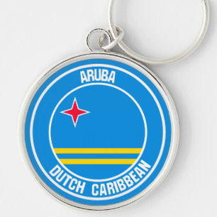 Aruba Round Emblem Sleutelhanger