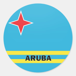 Aruba Roundel kwaliteitsvlag Ronde Sticker