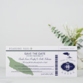 ARUBA Save the Date Boarding Pass (Staand voorkant)