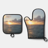 Aruba Schilderachtig zonsondergang over het Caribi Ovenwant & Pannenlap Set (Voorkant)