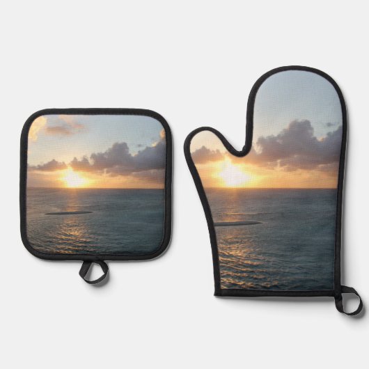 Aruba Schilderachtig zonsondergang over het Caribi Ovenwant & Pannenlap Set (Voorkant)