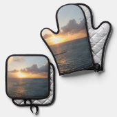 Aruba Schilderachtig zonsondergang over het Caribi Ovenwant & Pannenlap Set (Voorkant / Achterkant)