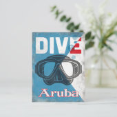 Aruba scuba duikmasker briefkaart (Staand voorkant)