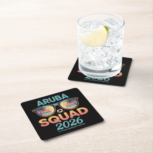 Aruba Selectie 2026 Retro Kartonnen Onderzetters (Insitu)