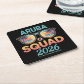 Aruba Selectie 2026 Retro Kartonnen Onderzetters (Schuin)