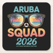 Aruba Selectie 2026 Retro Kartonnen Onderzetters (Voorkant)