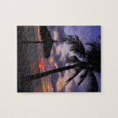 Aruba, silhouet van palmbomen en palapa legpuzzel (Horizontaal)