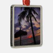 Aruba, silhouet van palmbomen en palapa metalen ornament (Rechts)