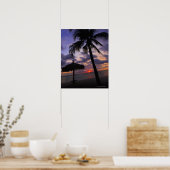 Aruba, silhouette of palm tree and palapa poster (Keuken)