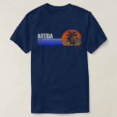 Aruba Souvenir Retro Sunset Trip Summer Vacking T-shirt (Design voorkant)