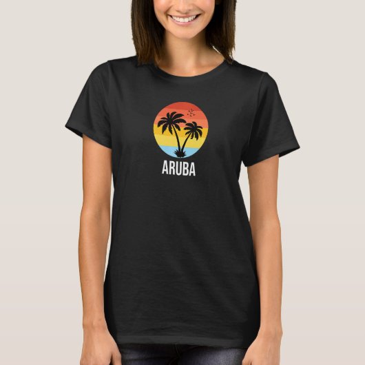 Aruba Souvenir Vacation Retro Aruba T-shirt (Voorkant)