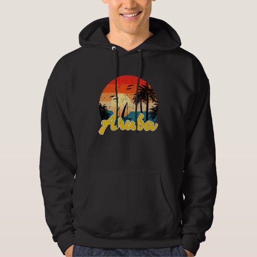 Aruba Souvenirs Caribbean Islands Vacation Vacay M Hoodie (Voorkant)