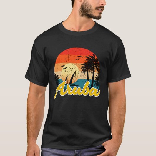 Aruba Souvenirs Caribbean Islands Vacation Vacay M T-shirt (Voorkant)