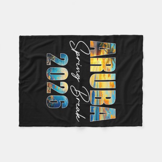 Aruba Spring Break 2026 Summer Vacation Beach  Fleece Deken (Voorkant (Horizontaal))