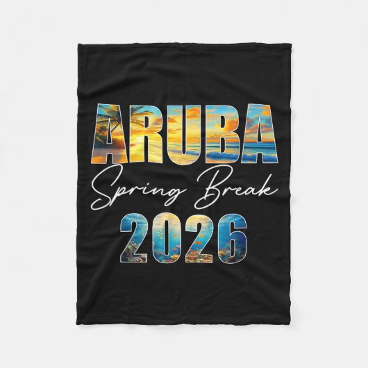 Aruba Spring Break 2026 Summer Vacation Beach  Fleece Deken (Voorkant)