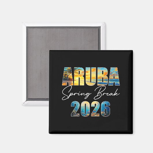 Aruba Spring Break 2026 Summer Vacation Beach  Magneet (Voorkant / Achterkant)