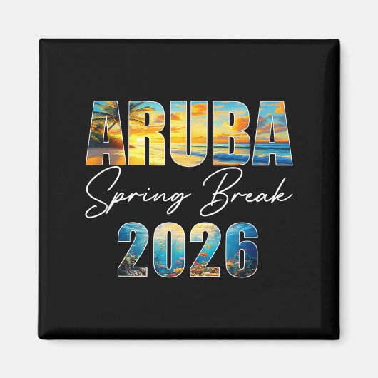Aruba Spring Break 2026 Summer Vacation Beach  Magneet (Voorkant)