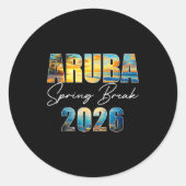 Aruba Spring Break 2026 Summer Vacation Beach Ronde Sticker (Voorkant)